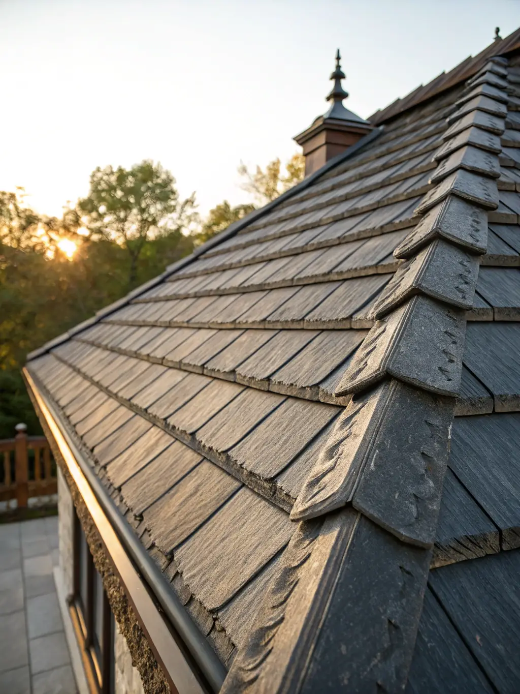 A detailed shot of roof repair work being done, with a focus on replacing damaged shingles and ensuring a watertight seal.
