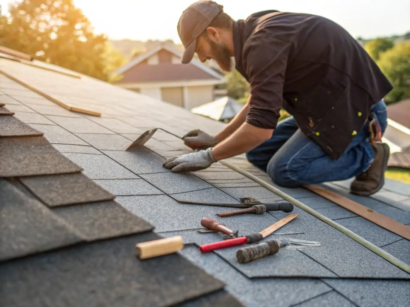 A craftsman installing new siding on a home, demonstrating attention to detail and quality workmanship.